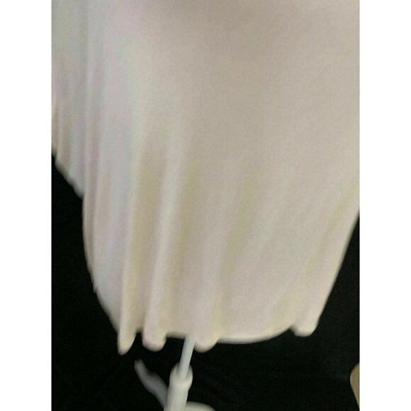 Ya Los Angeles Womens Solid Ivory Cream Beige Short Sleeve Top Lace Up Small - Picture 2 of 7